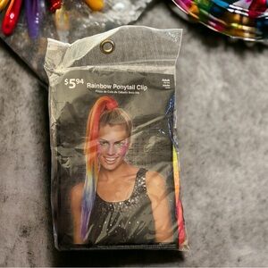 Brand New Rainbow Ponytail Hair Extension Clip - NIP - PRIDE, Costume, Cosplay